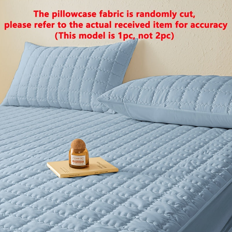 Square Pattern Waterproof Pillowcase Soft Breathable Skin-Friendly Bedroom Decor