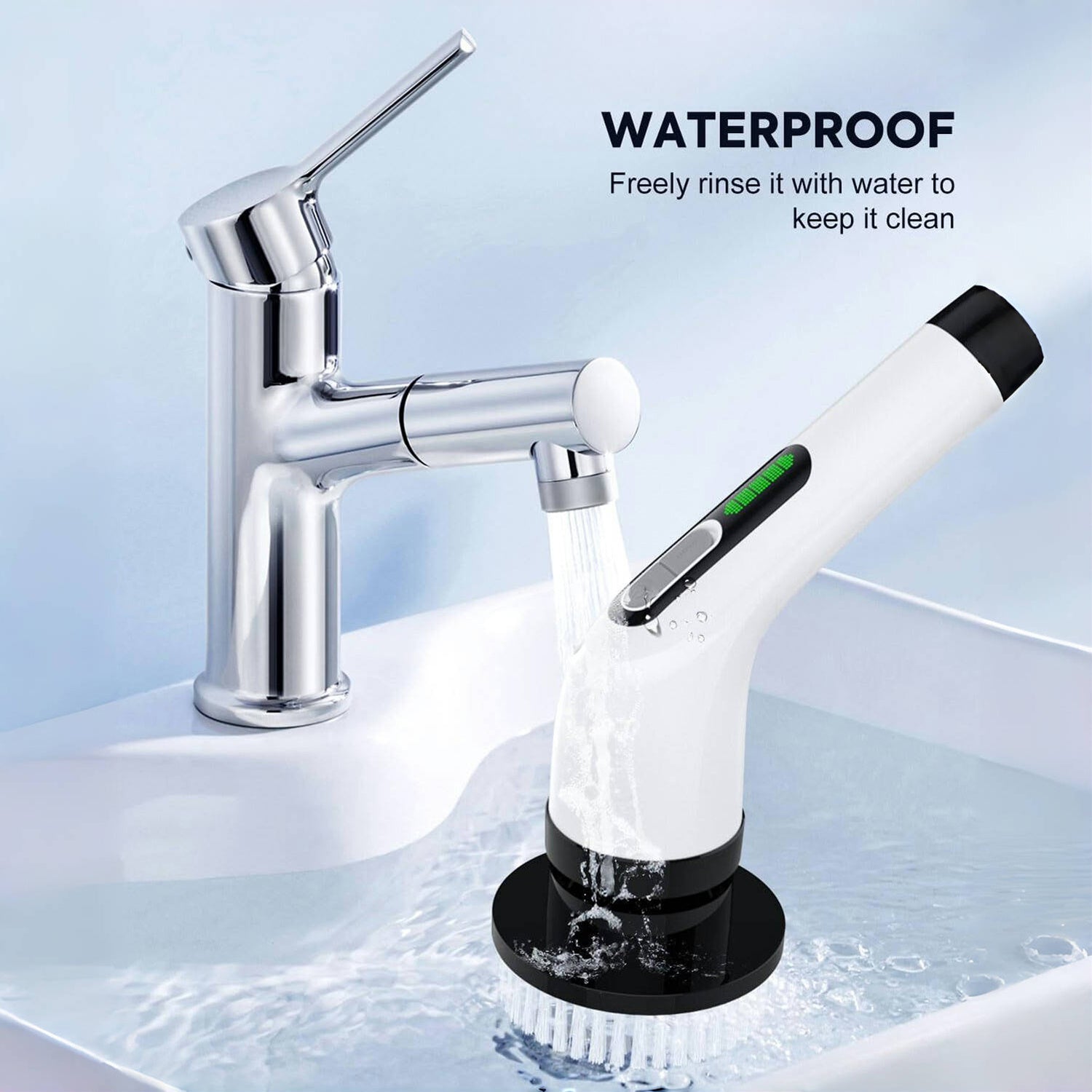 10 ta cho'tka bilan simsiz elektr spin scrubber, ikki tezlik, qayta zaryadlanadigan batareya, hammom plitkasi va avtomobil tozalash uchun