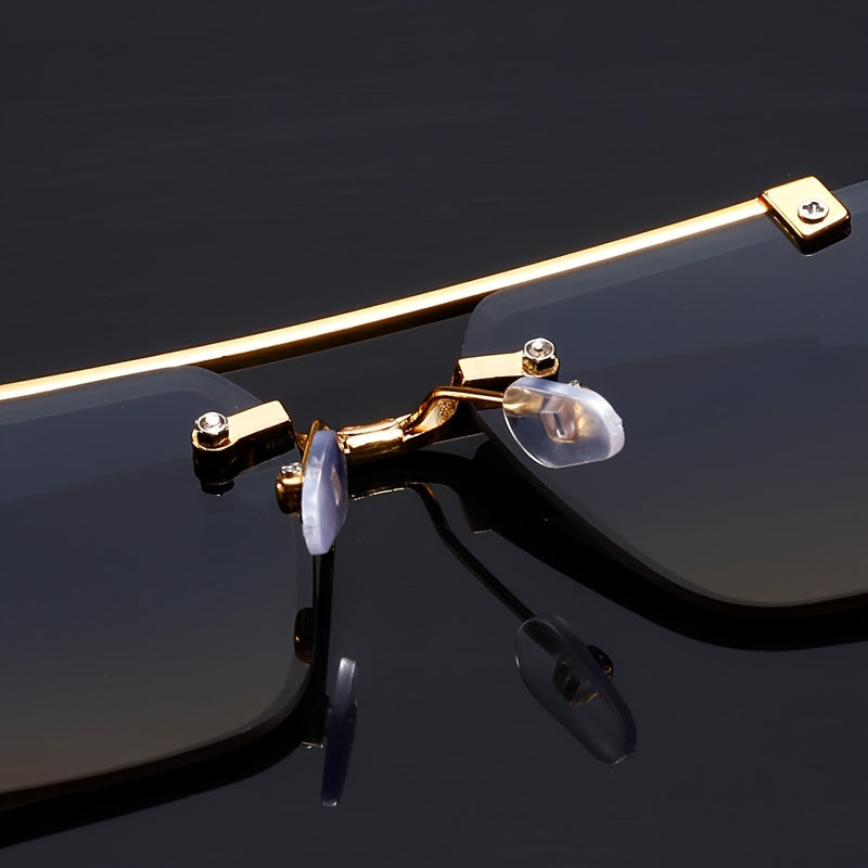 Ayollar uchun vintage yashil gradientli ko'zoynaklar, leopard bosma metall ramka va yog'och tutqichlar bilan