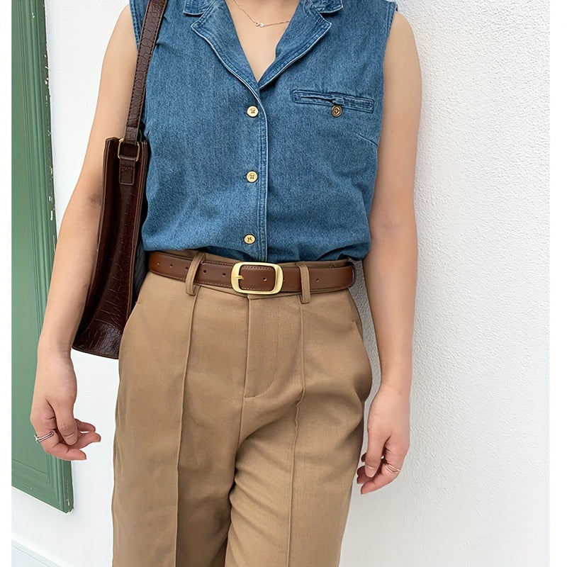 Women's Fashion Belt with Alloy Metal Pin Buckle for Jeans