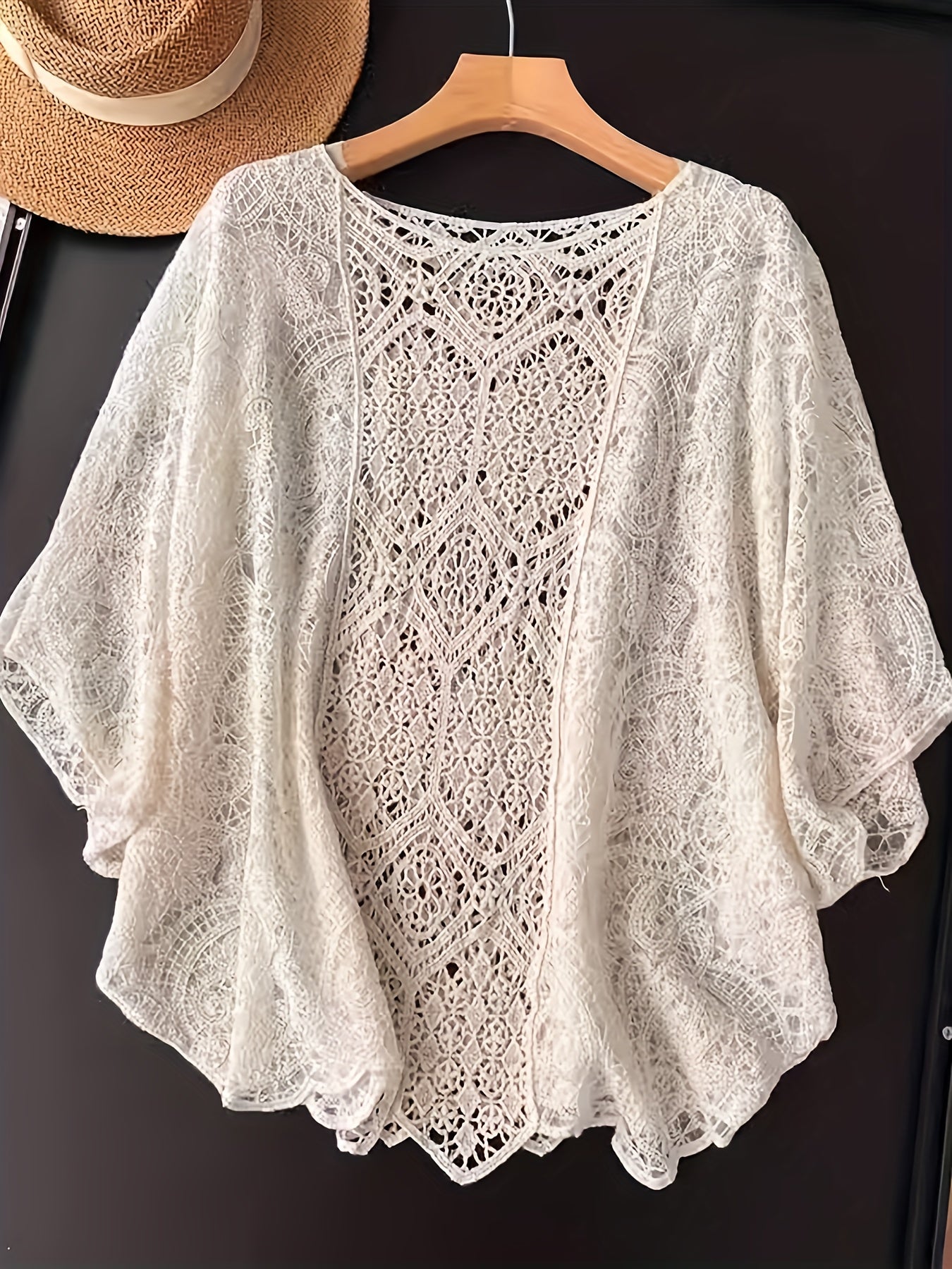 Bohemian Embroidered Round Neck Sun-Proof Blouse with Five Sleeves for Adults