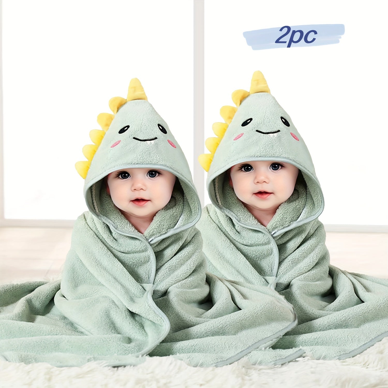 Hooded Bath Towels for Kids Cartoon Animal Designs Soft Polyester Absorbent Cozy 0-8 Years