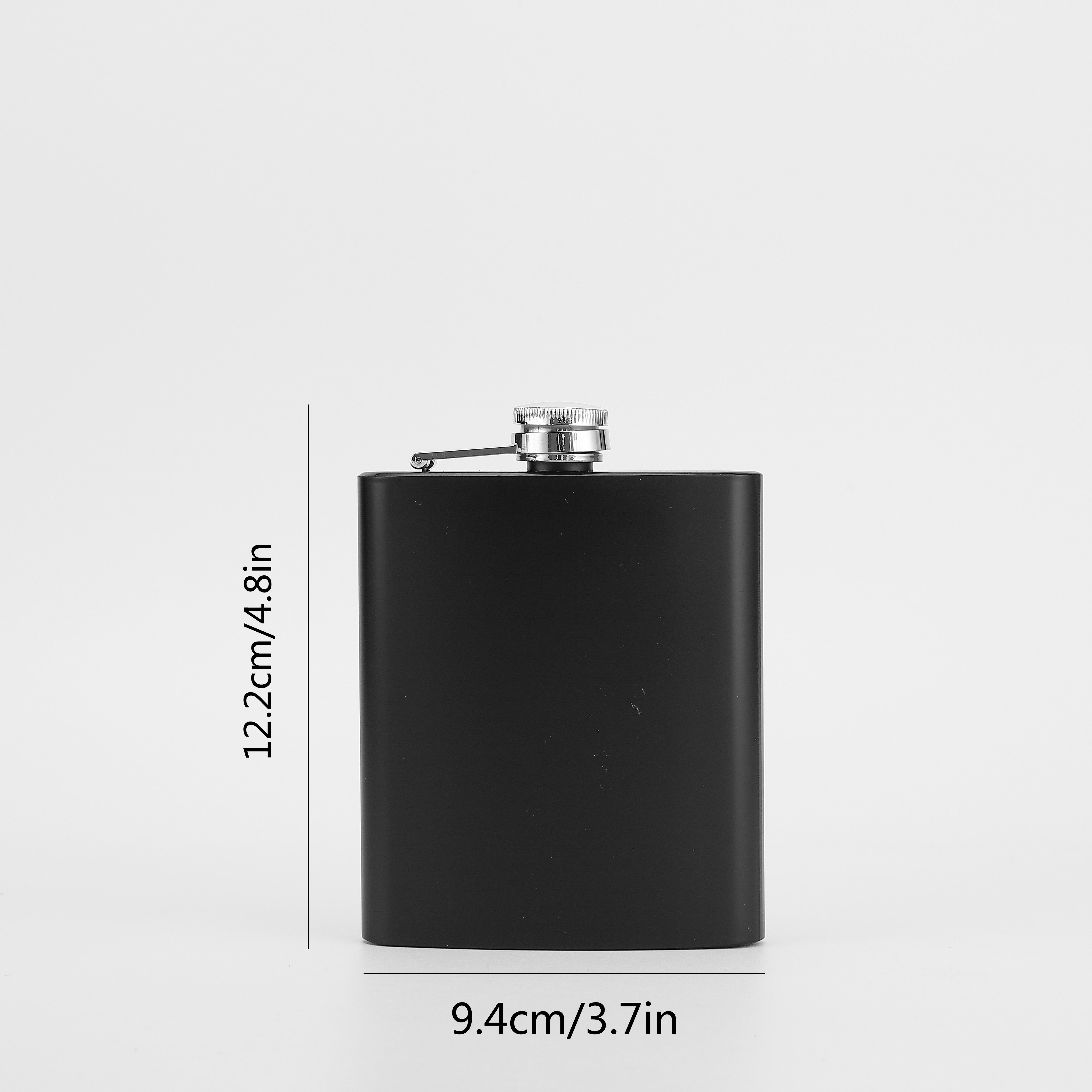 Termo de acero inoxidable negro mate de 7 oz para actividades al aire libre y fiestas