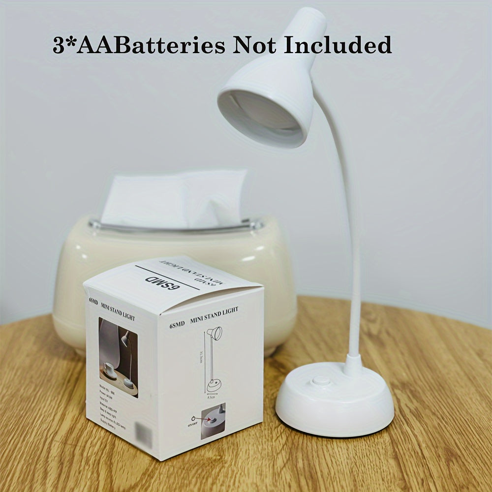 Portable LED Desk Lamp with Touch Control Battery-Powered Eye Protection Reading Light with Flexible Gooseneck