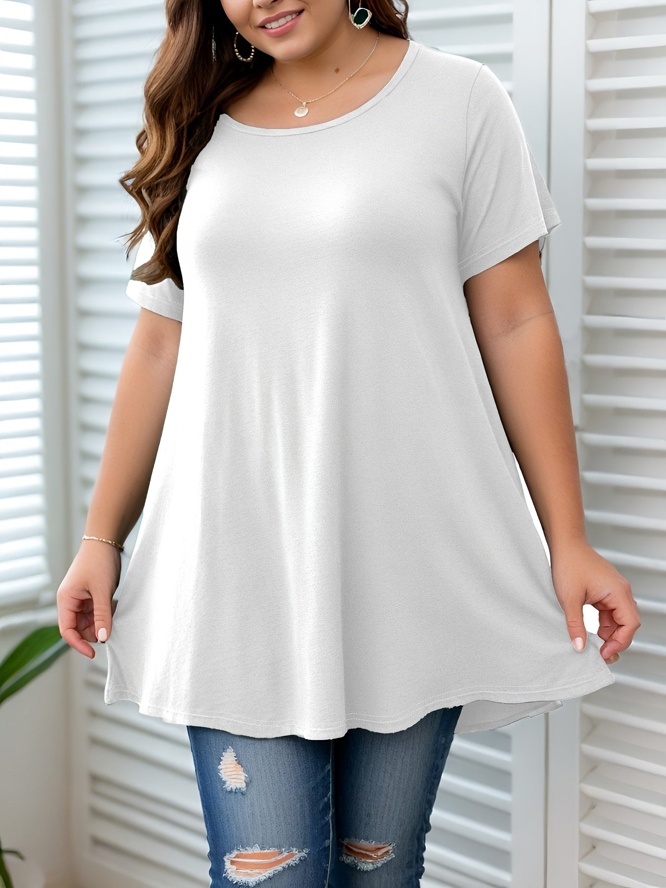 Plus Size Maroon T-Shirt for Women Soft Comfortable Casual Wear
