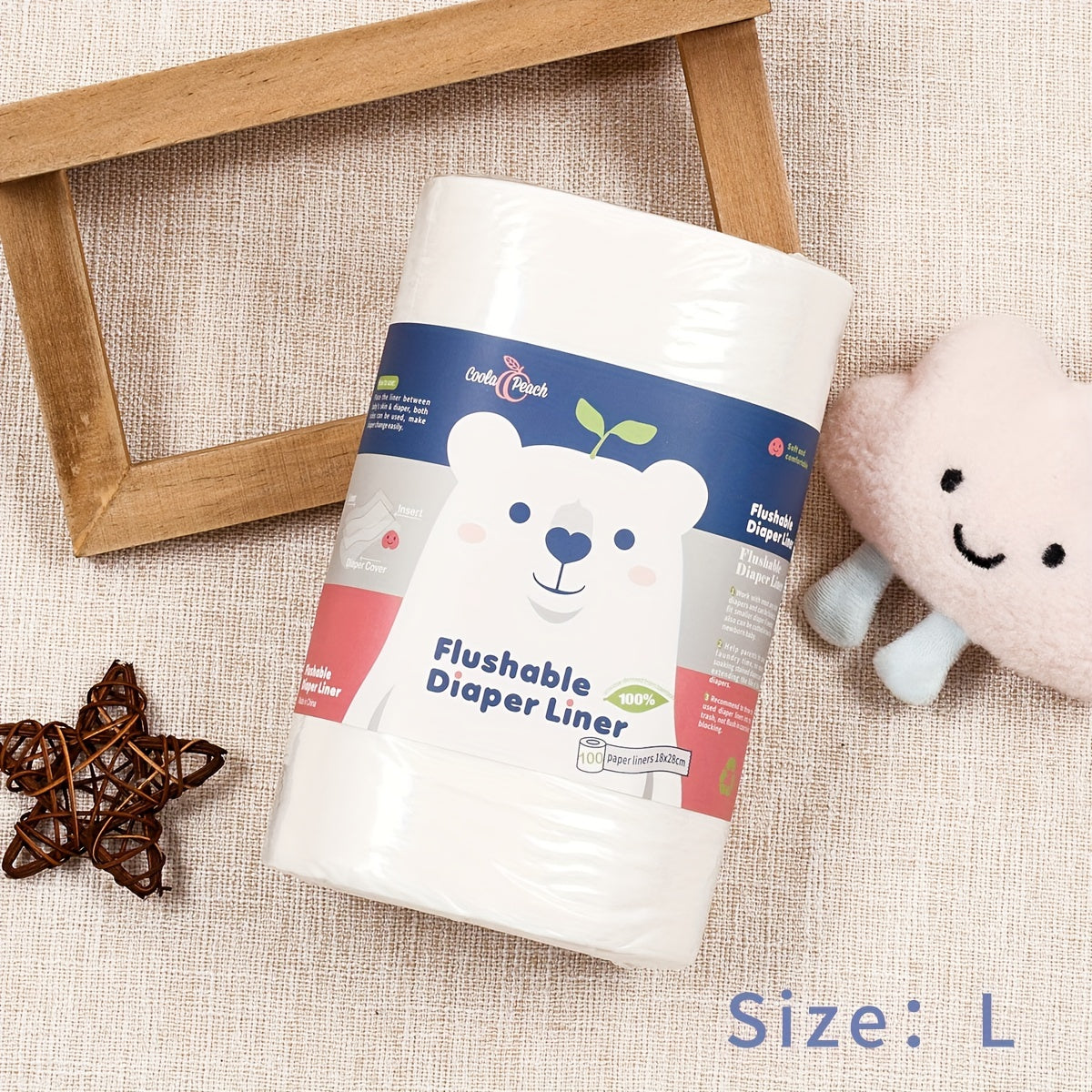 Fundas de fibra de bambú para pañales, 100 hojas, estampado animal, biodegradables, aptas para tirar, para pañales infantiles