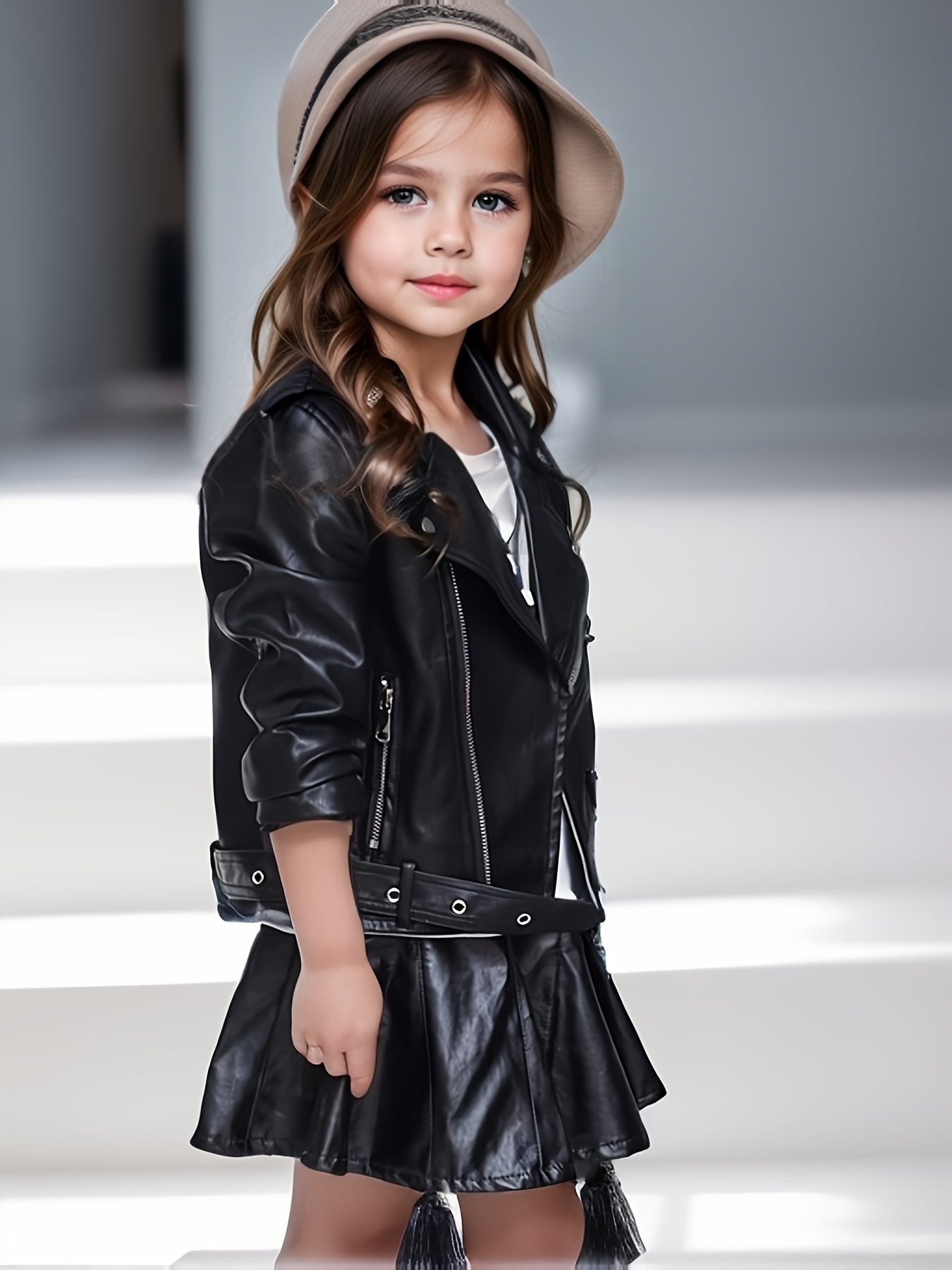 Girls' Jacket Long Sleeve Street Style Solid Color Spring Fall Casual Outerwear