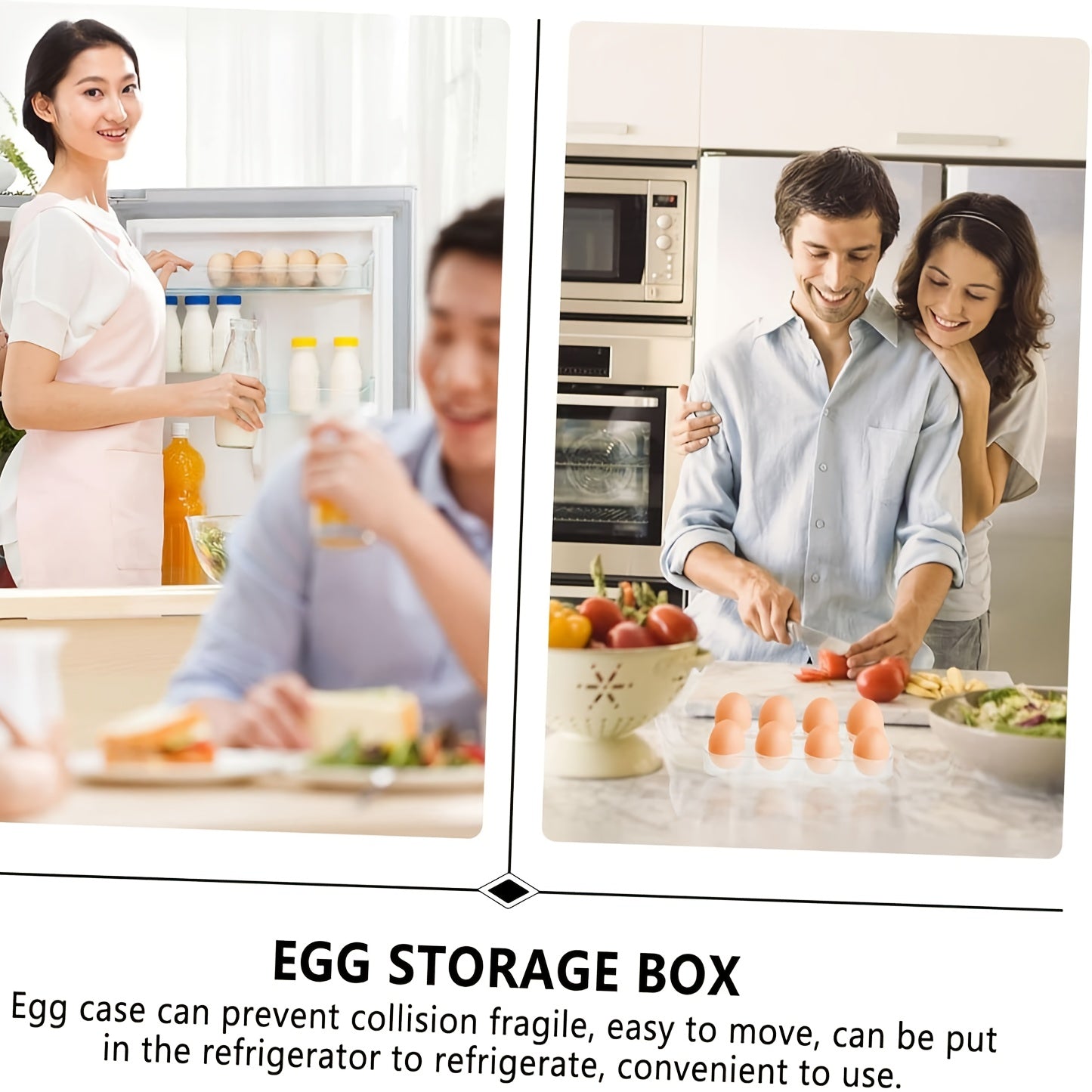 Refrigerator Egg Organizer Side Door Storage Plastic Space Saving Egg Holder