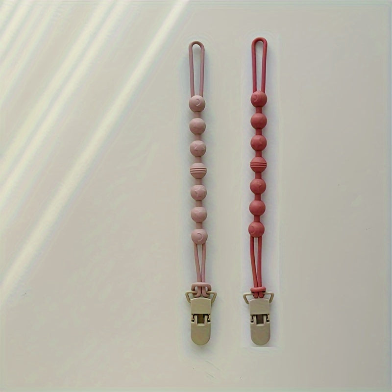 Set of 3 Baby Pacifier Clips Non-Toxic Silicone Gender-Neutral Durable and Long-Lasting