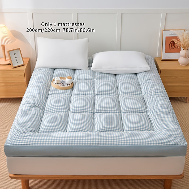 Black Polyester Mattress Topper 6-8cm Deep Pocket Stain-Resistant Washable