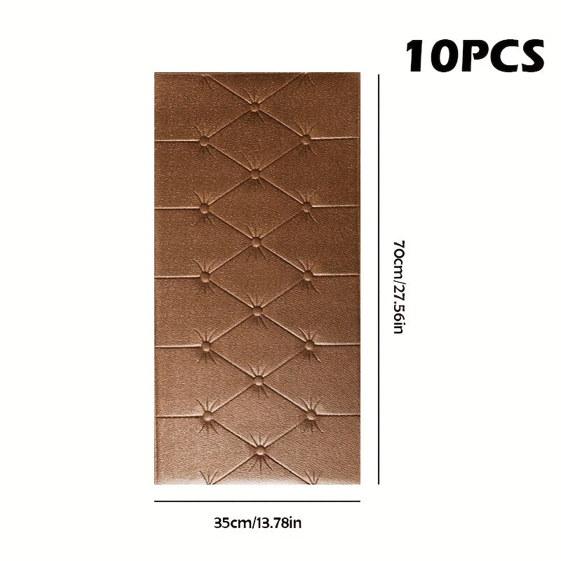 10 dona 70x35cm suv o'tkazmaydigan, o'z-o'zini yopishtiradigan 3D devor stikerlari, yotoqxona va mehmonxona uchun dekoratsiya