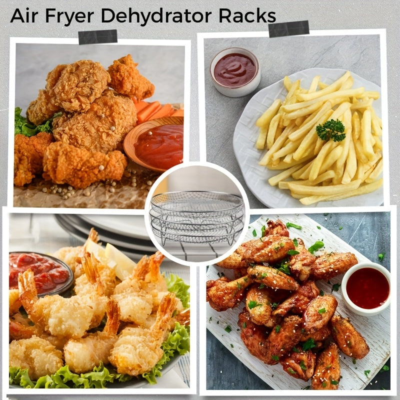 3-Tier Round Grill Rack for Air Fryer Stainless Steel