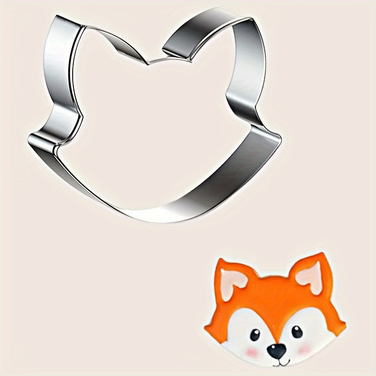 Stainless Steel Cookie Cutter Set with Animal Shapes Cow Fox Hedgehog Rice Ball Mold