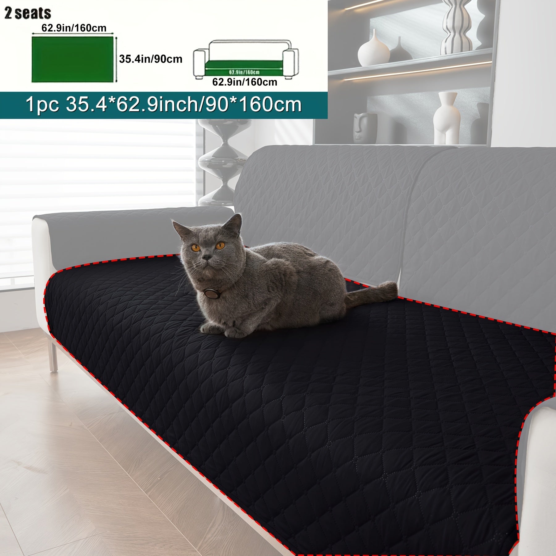 Anti-Slip Sofa Cushion Protector Machine Washable Durable Slip-Resistant Pad