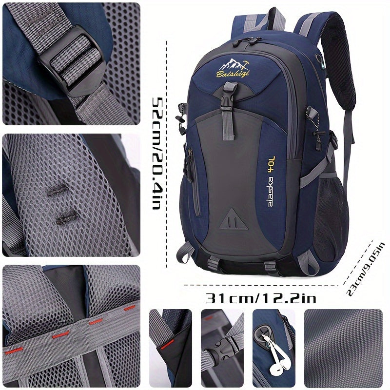 Water-Resistant Polyester Daypack for Hiking Travel and Fitness