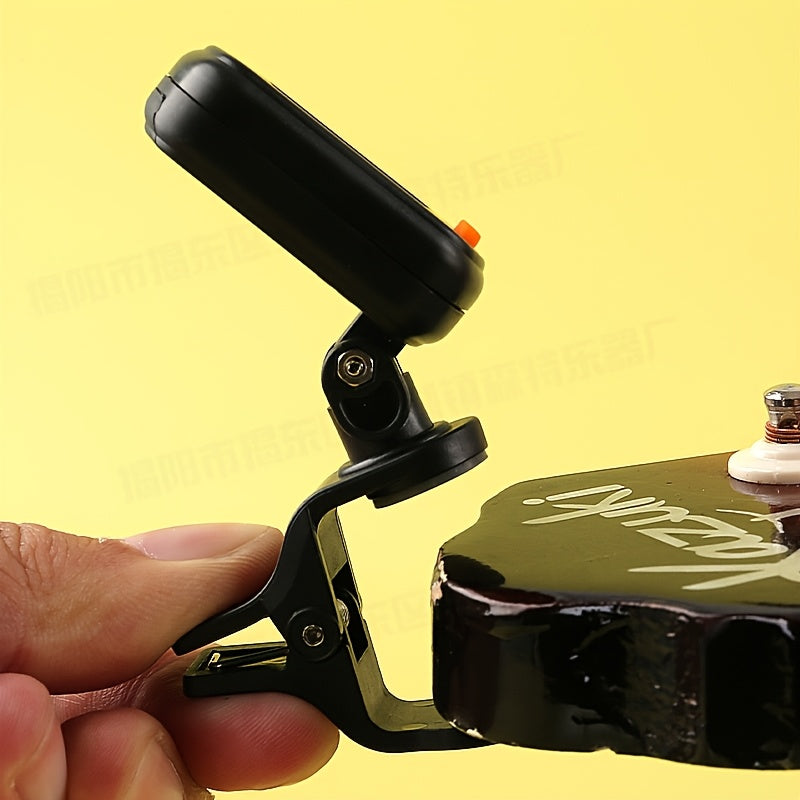 Clip-On Guitar Tuner for Guitar Bass Violin Ukulele Automatic Power-Off Single Button Black