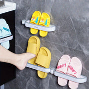 Wall-Mounted Bathroom Slippers Holder Set Waterproof Corner Shelf Organizer