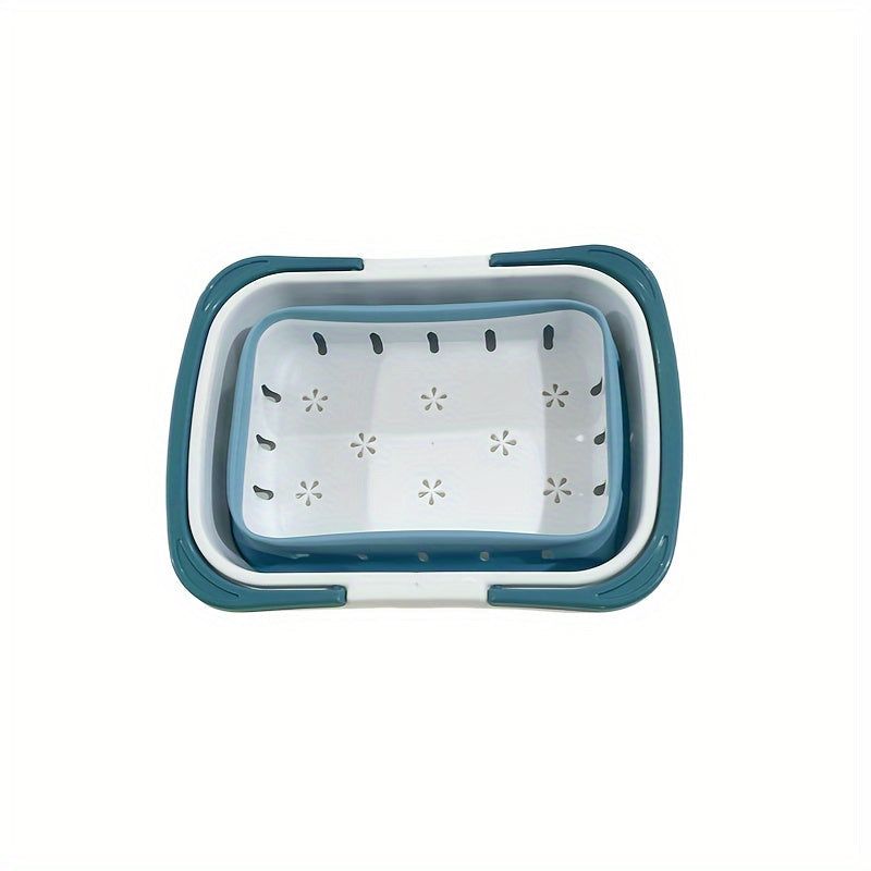 Cesto de ropa rectangular de plástico con asas para almacenamiento en baño y dormitorio