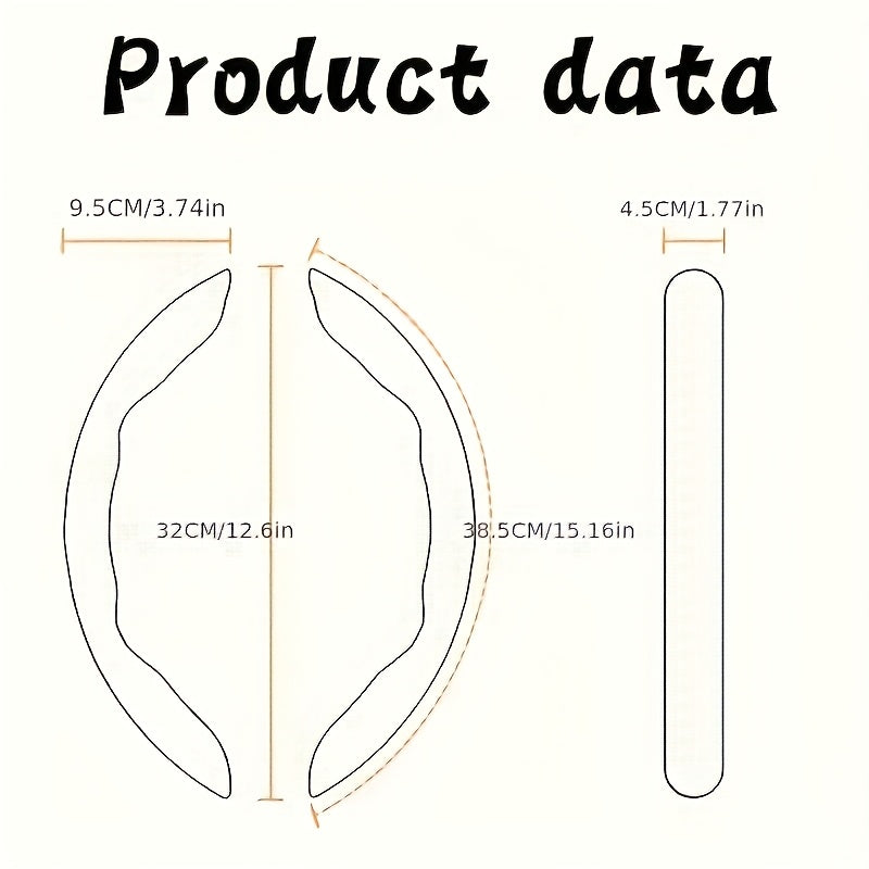 Car Steering Wheel Cover Set Carbon Fiber Matte Anti-Slip Universal 15.16 Inch