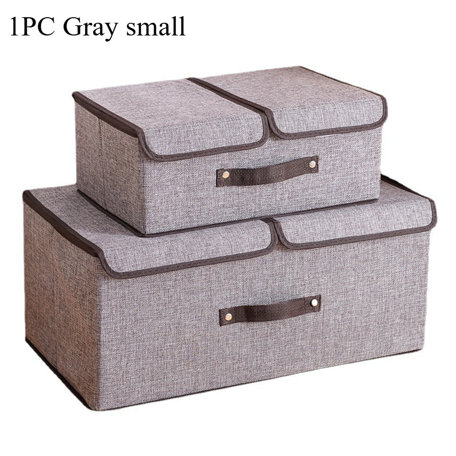 Retro Storage Box with Lid for Organizing Clothes, Toys, and Household Items