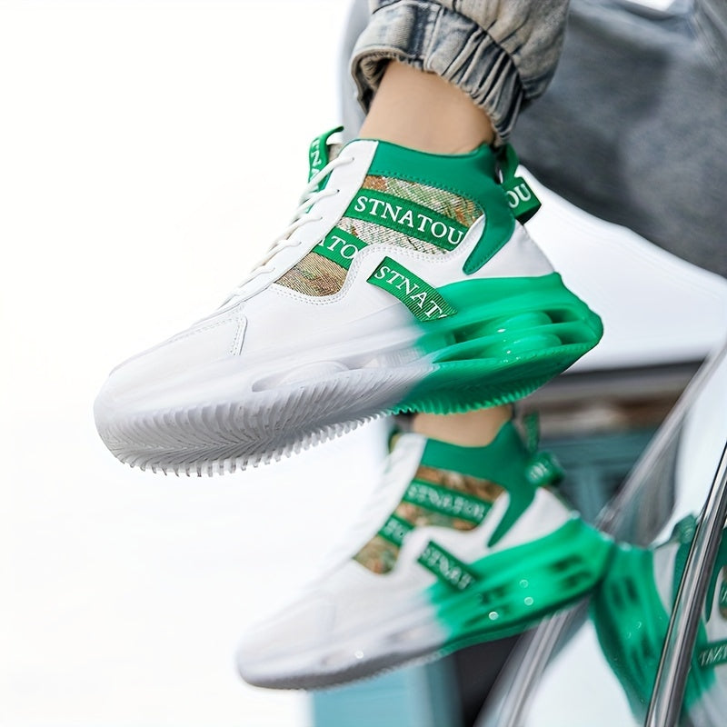 Unisex Mid-Top Lace-Up Sneakers for Casual Streetwear Travel and Sports