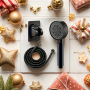 Handheld Shower Head with 5 Water Flow Modes, Hose, Bracket, and Gold Accessories