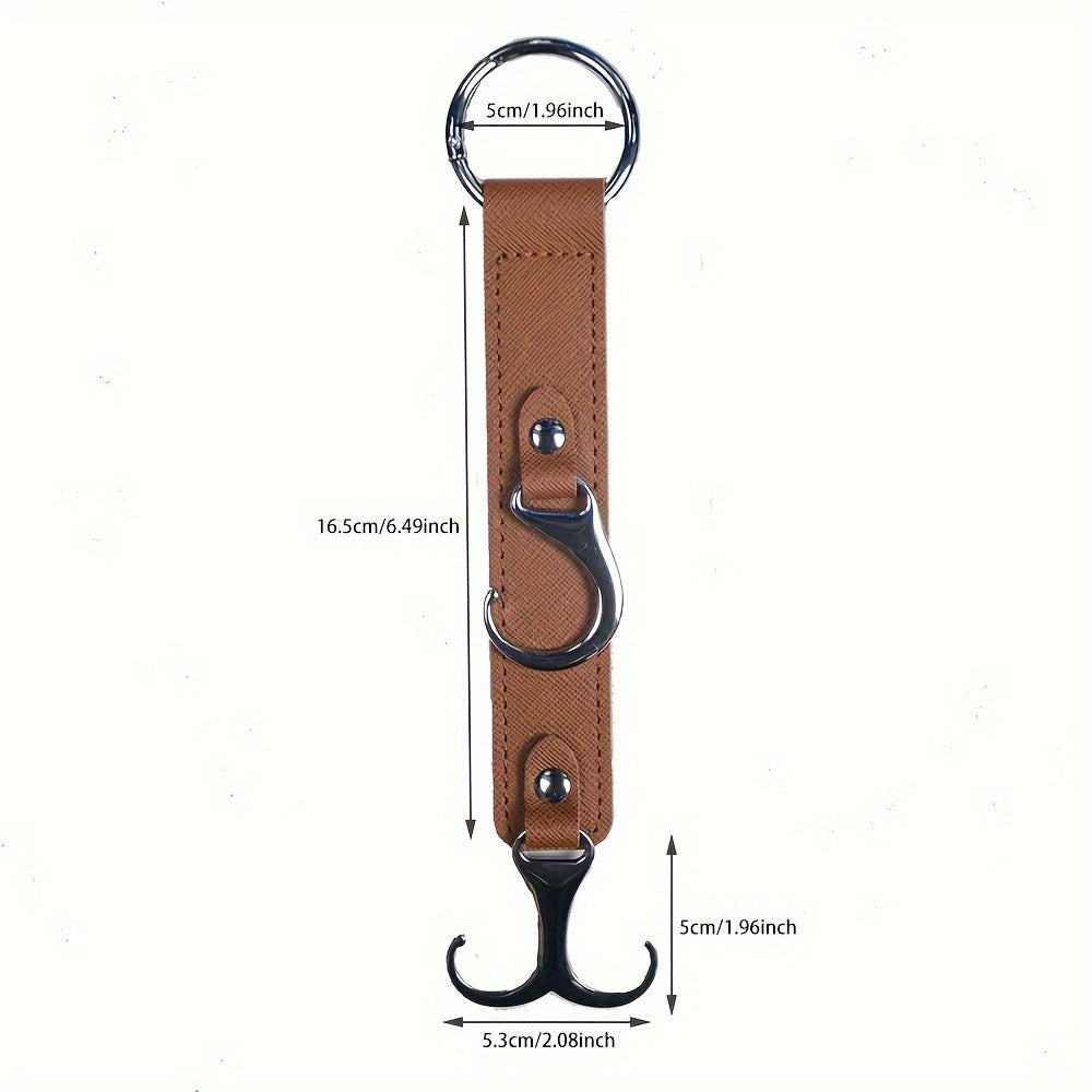 2PCS PU Leather Car Seat Hooks Auto Interior Organizer Hangers for Bags and Coats