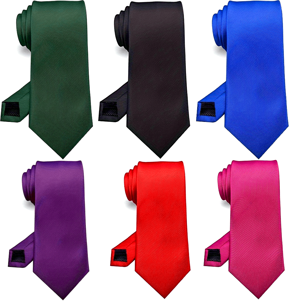 Men's Solid Color Silk Tie for Business Formal Attire