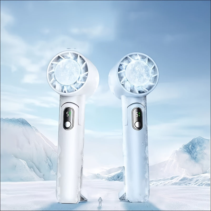 Portativ qo'l fanati raqamli displey bilan, egiluvchan bo'yin va stol mini fanati - 5 tezlik, ultra-ovozsiz, quvvat banki funksiyasi bilan. USB orqali zaryadlanadi va ichki/tashqi foydalanish uchun ideal.