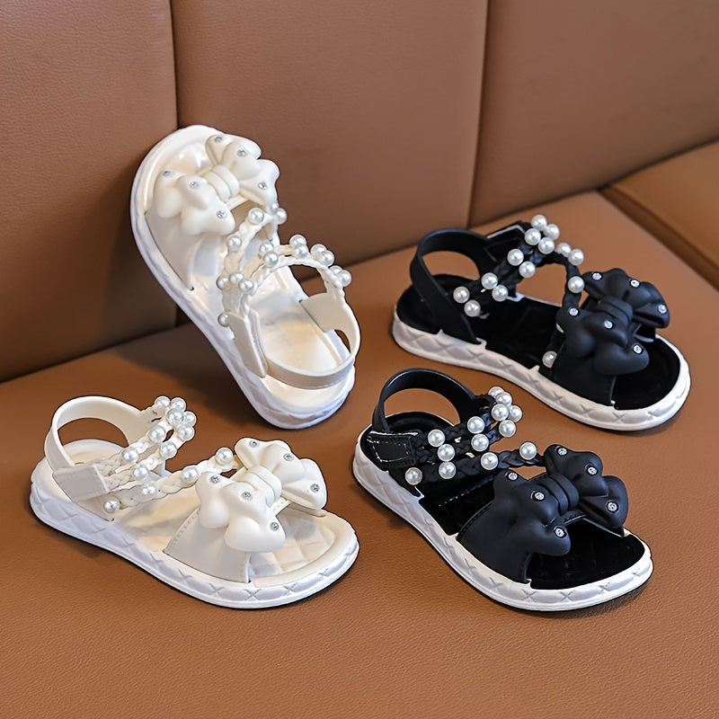 Girls' PVC Beach Shoes with Cartoon Flower Design, Low Top, Easy Fastener, Spring/Summer 2025