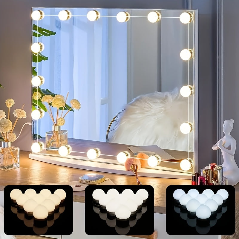 LED Makeup Mirror Light Kit with USB Power Touch Control Detachable Clamp