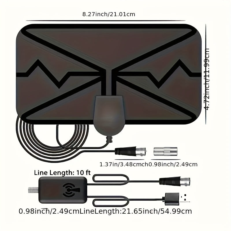 Indoor HD TV Antenna 360° Smart Signal Receiver Supports 4K 1080P Compatible with Old and Smart TVs