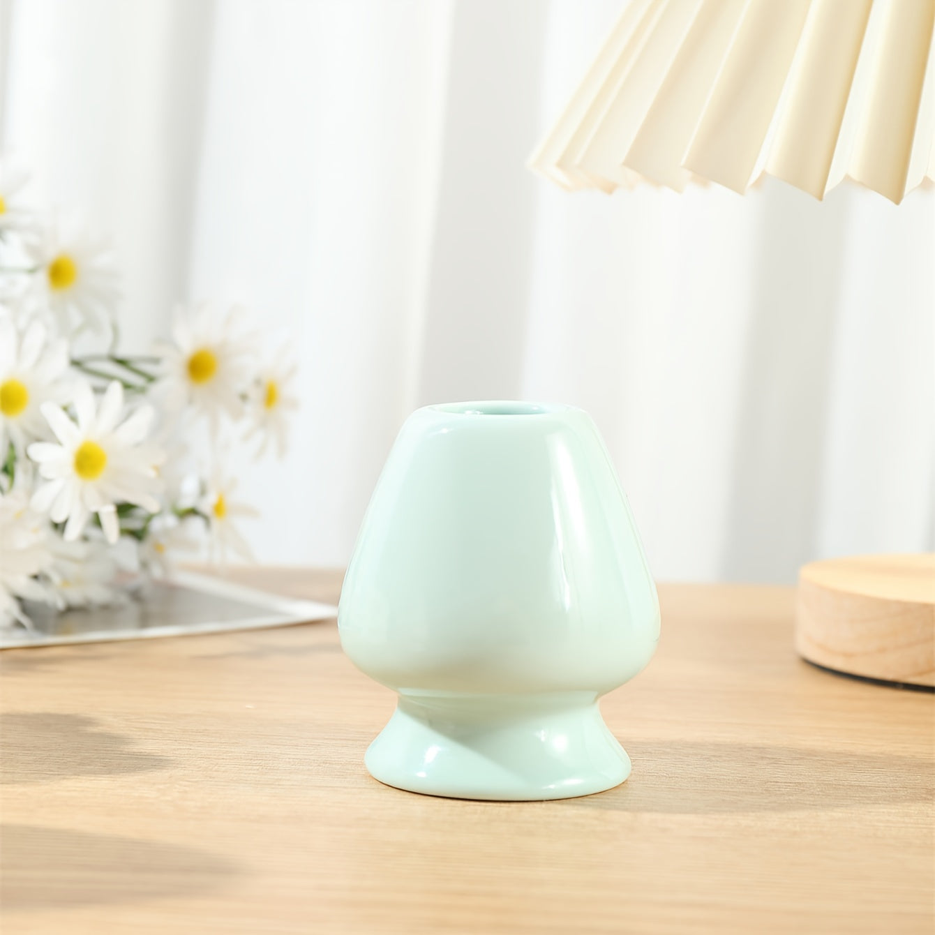 Keramika Matcha choy shlyapa tutqich uchun bambuk Chasen asbob va maydalagich cho'tkasi bilan stand