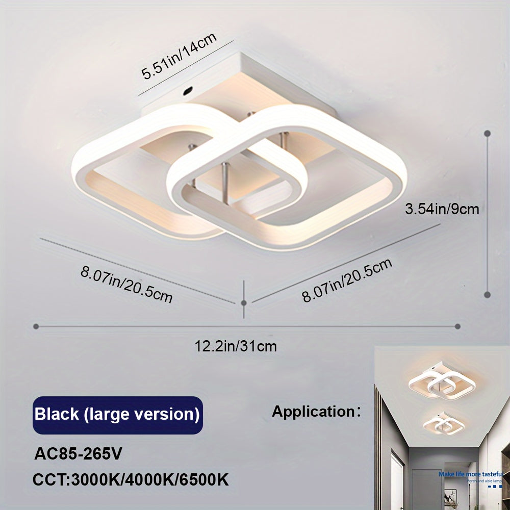 LED Flush Mount Ceiling Light with Adjustable Color Temperature Black or White