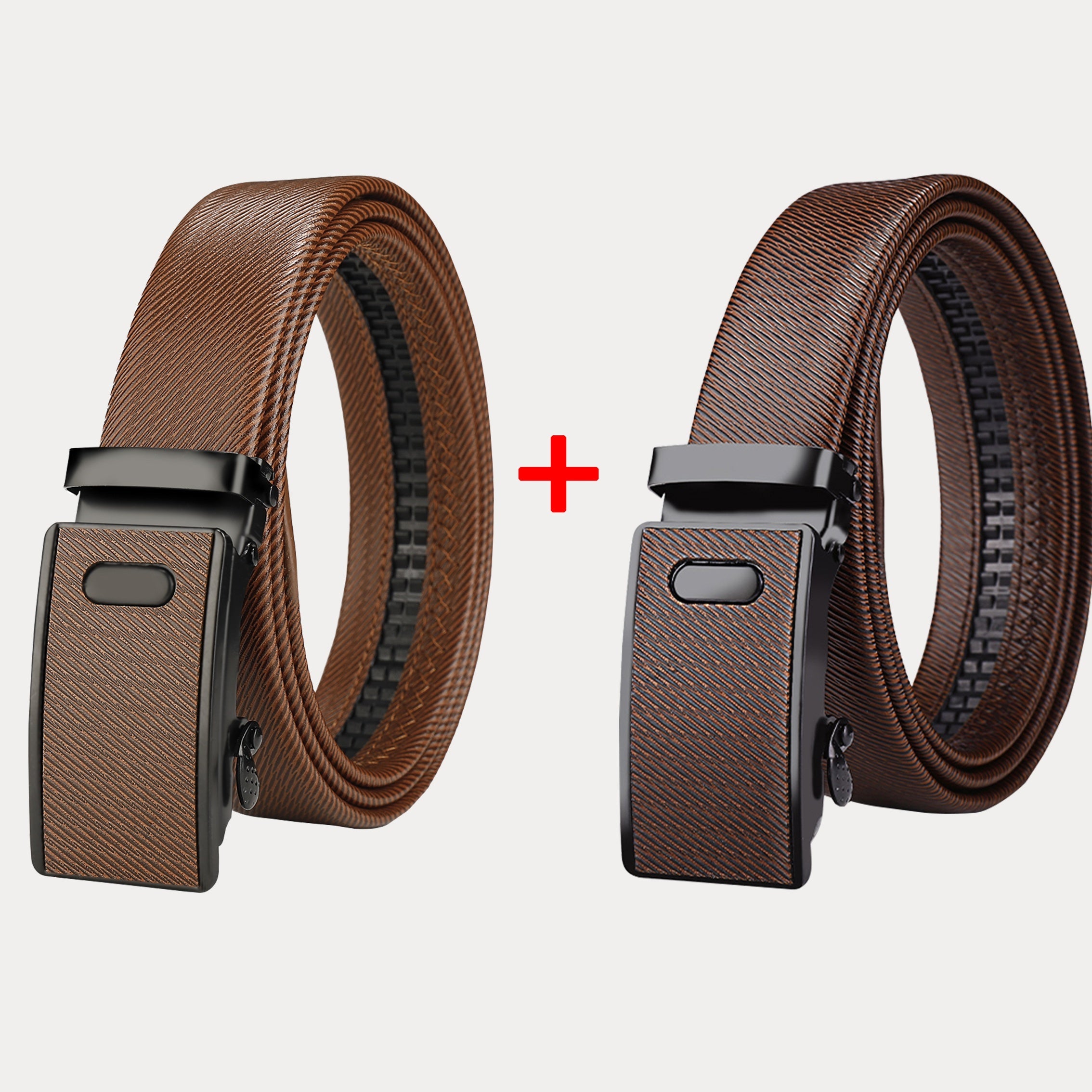 Men's Belts Set of Two Automatic Buckle Korean Style for Business Casual Middle-Aged and Young Men