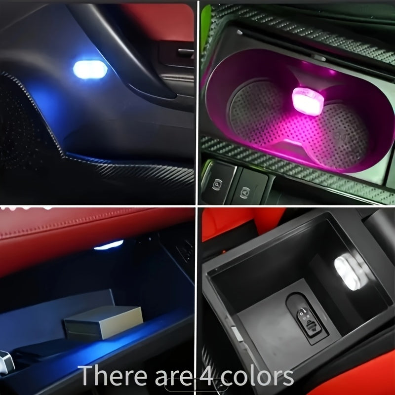 Car Interior Touch Lamp 2/4pcs LED Decorative Light USB Rechargeable