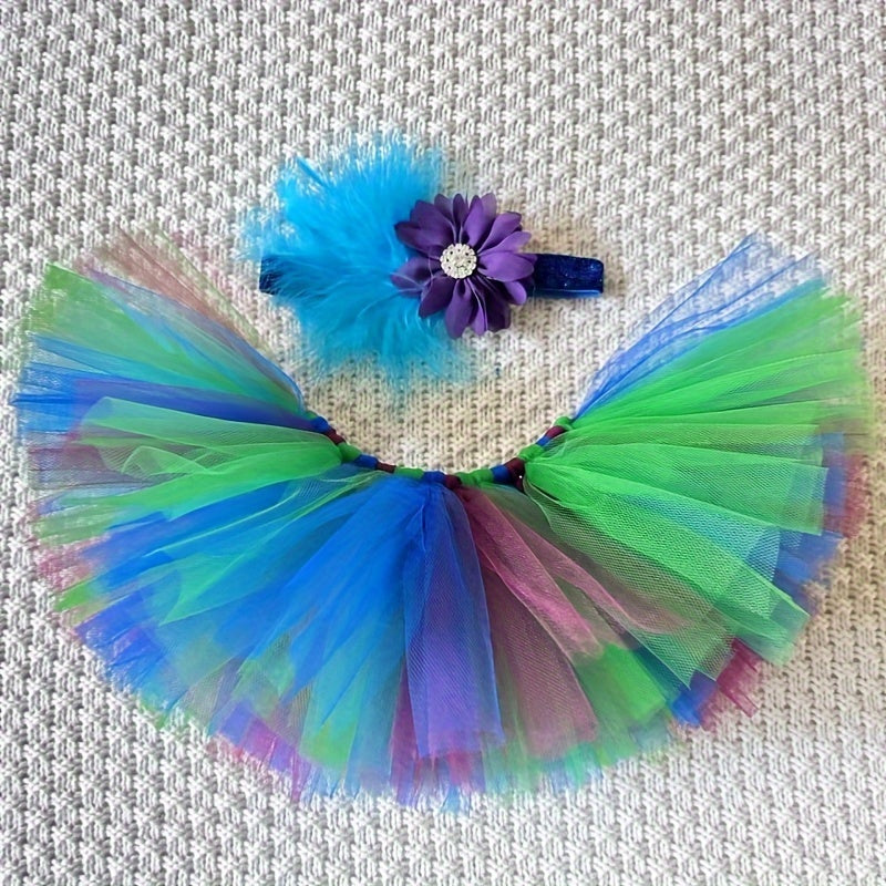 Baby Girl Ballet Tutu Headband Photography Prop Set for Photoshoots