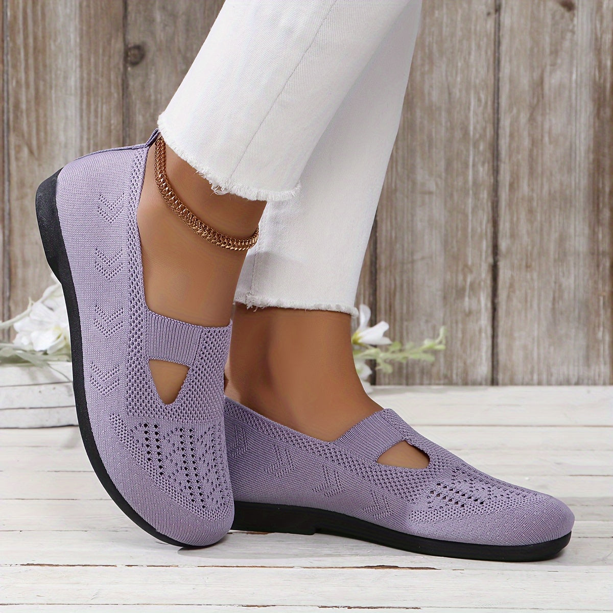 Women's Slip-On Shoes Breathable Flats Lightweight Summer Casual Shoes