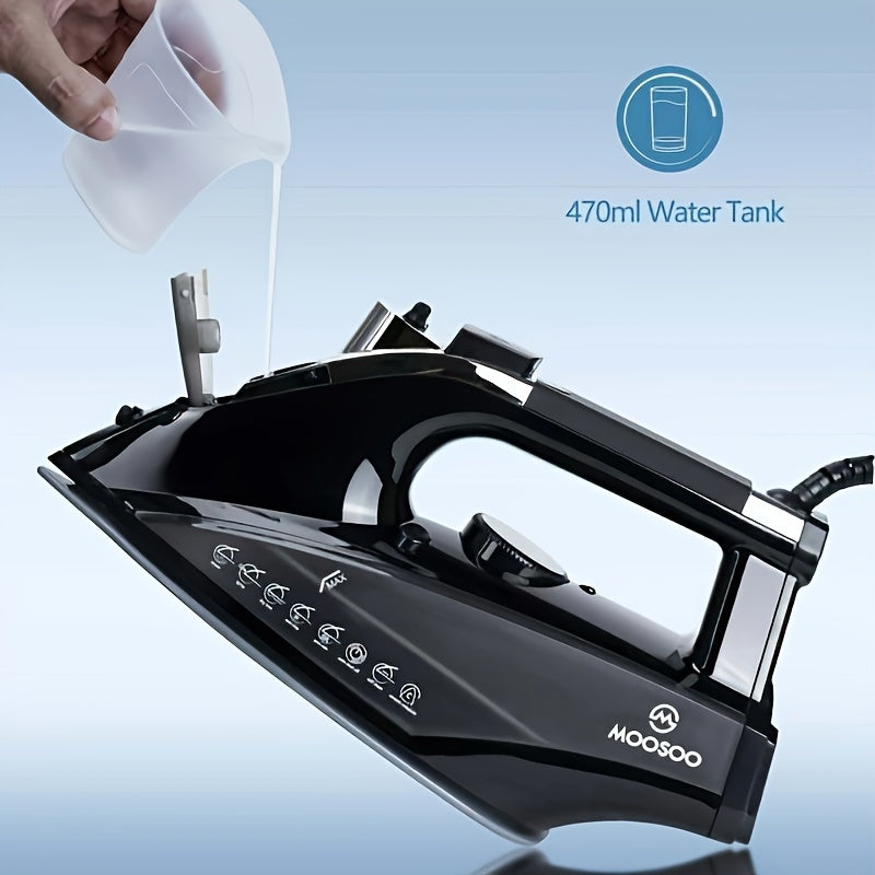 1800W Steam Iron with Ceramic Soleplate, Quick Heat, Auto-Off Safety, Adjustable Temperature