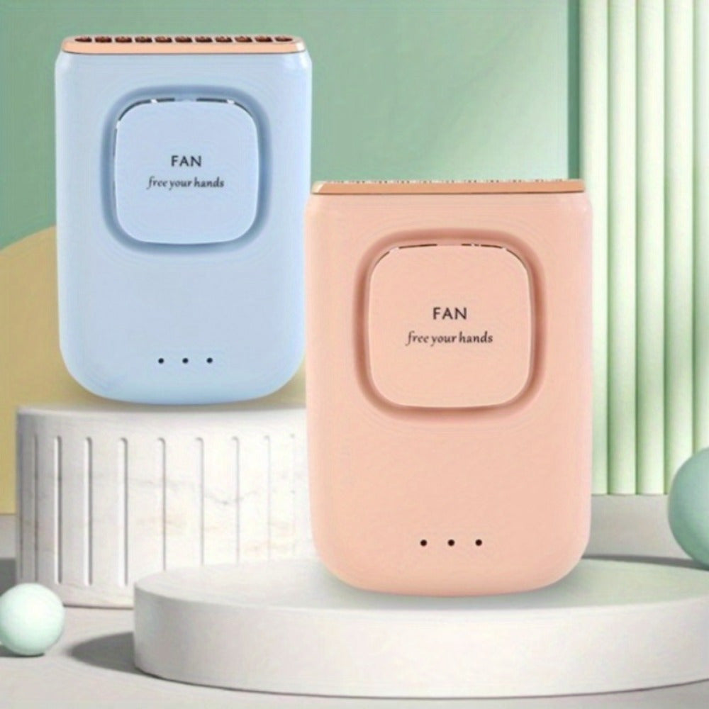 Мини-вентилятор с перезаряжаемым USB, с регулируемой скоростью, дизайн для ношения на шее, аккумулятор 2000 мАч