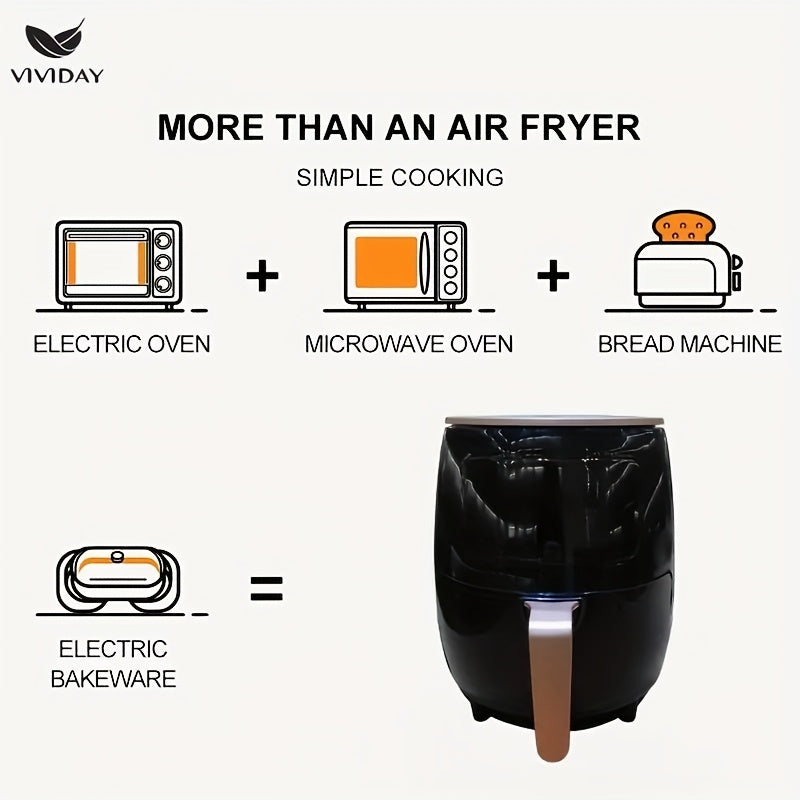 Uy sharoitida foydalanish uchun ko‘p qirrali elektr qovurilgan pan, turli xil ovqatlarni pishirishda, tutun yoki ortiqcha yog‘siz ideal.