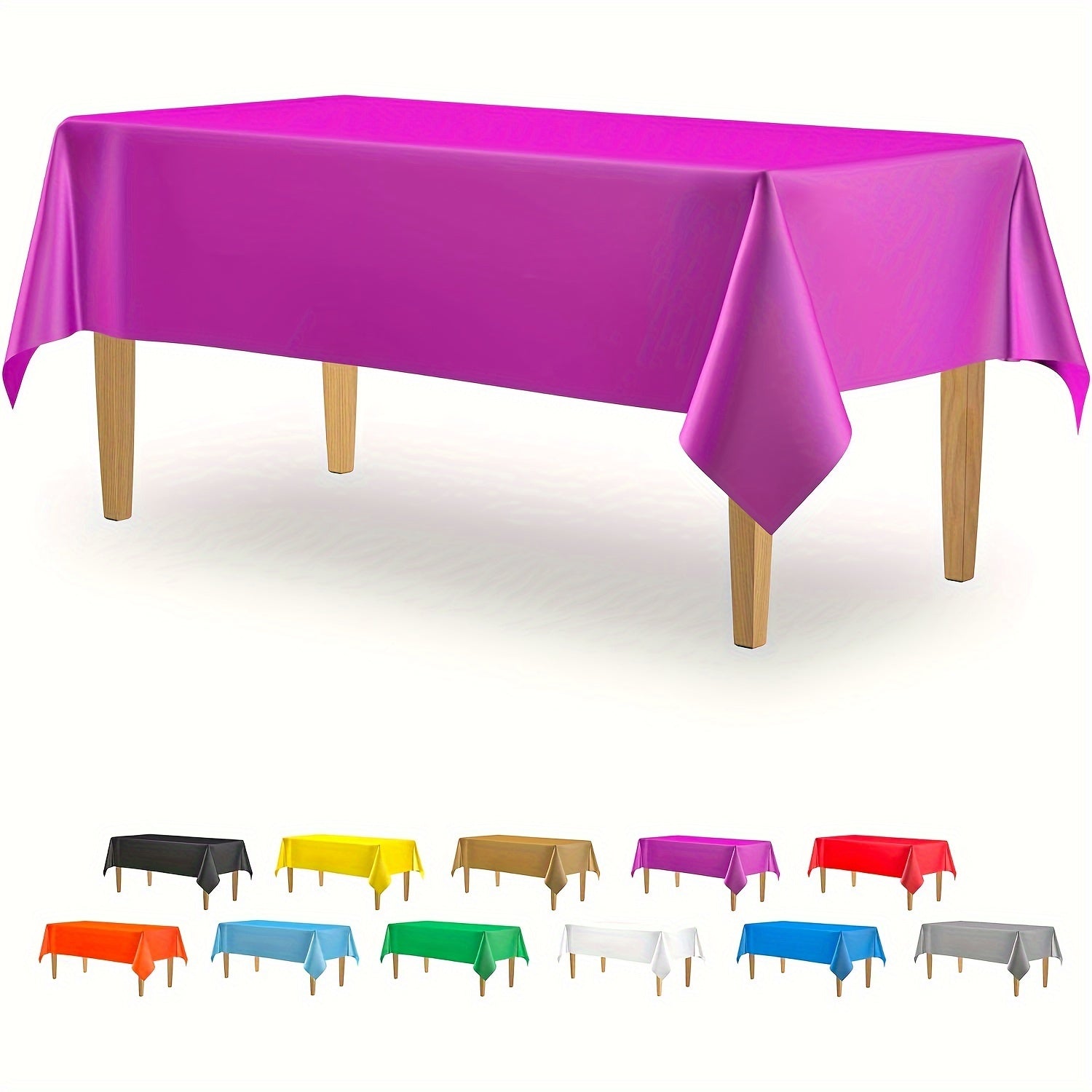 Rectangular Waterproof Plastic Tablecloth 137x274cm for Weddings Parties