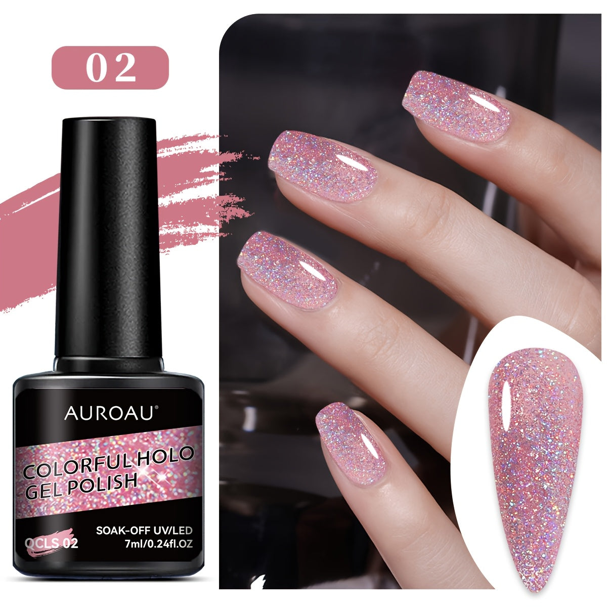 Vibrant Holographic Glitter Gel Nail Polish Long-Lasting Fast-Drying Alcohol-Free