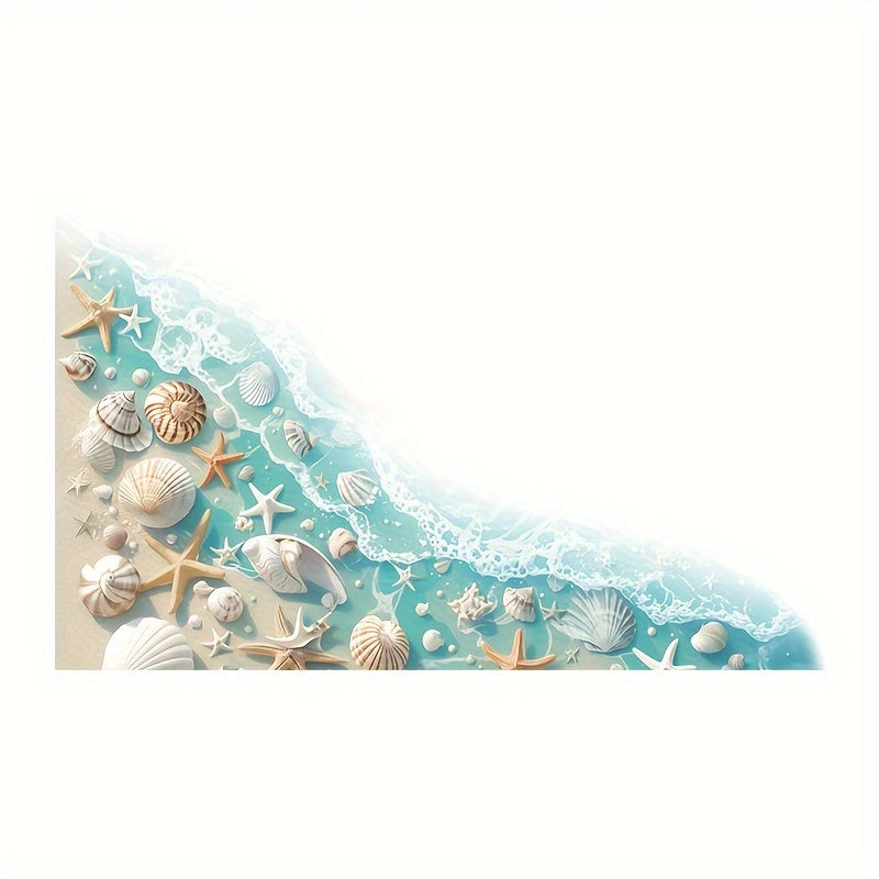 Beach Themed Toilet Lid Decal Starfish Conch Shell Bathroom Wall Sticker for Christmas Halloween