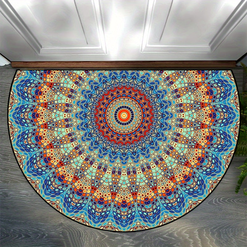 Mandala Flower Doormat Non-slip Machine Washable Indoor Outdoor Carpet Various Sizes