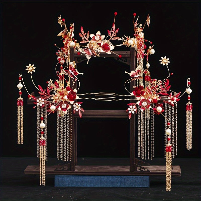 Retro Hair Stick Hair Comb and Earrings Set for Women Hair Accessories