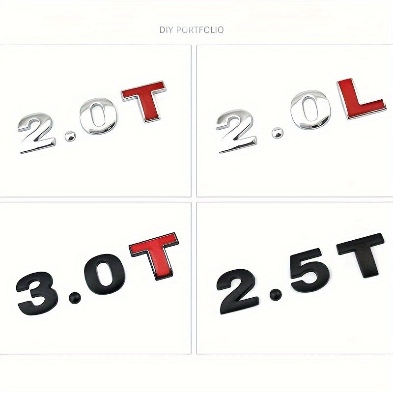 Металлические наклейки с буквами из цинкового сплава, автомобильные наклейки, черные номера, наклейки с именами