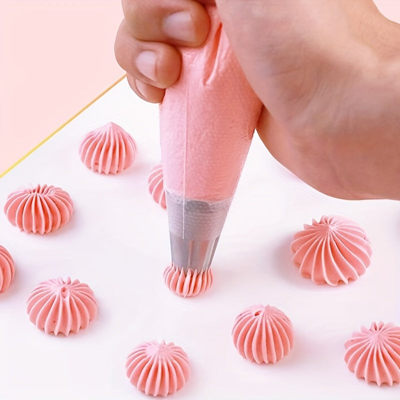 100 bolsas de plástico desechables para pastelería con boquillas para hornear y decorar pasteles