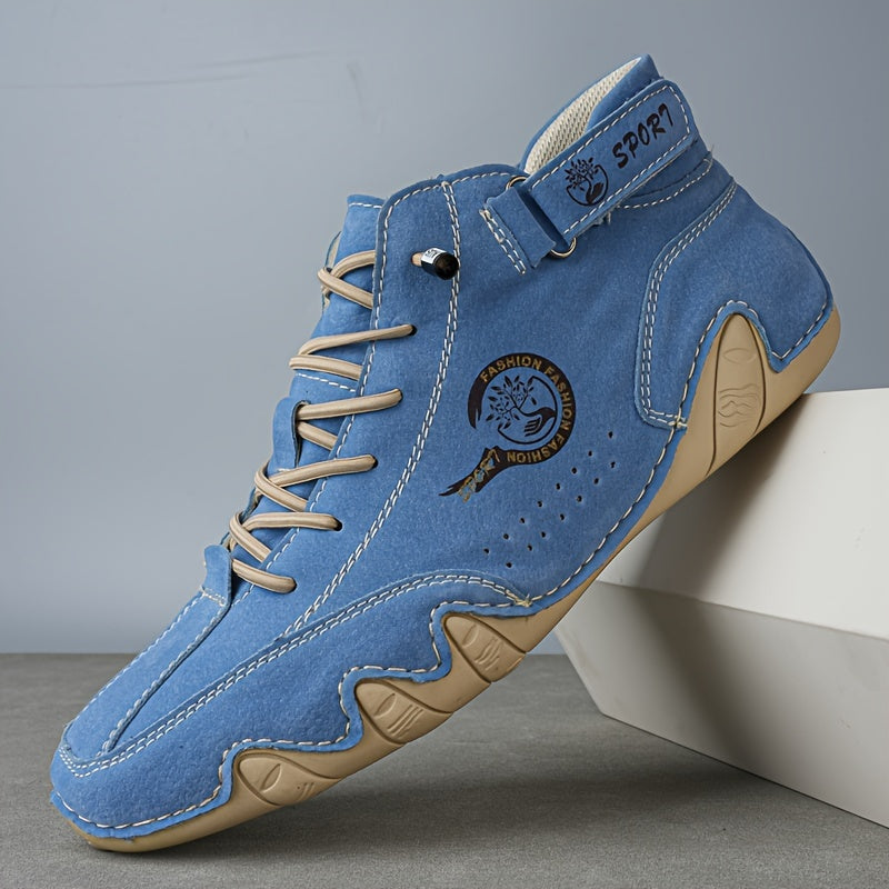 Erkaklar uchun hayvon naqshidagi shoelace ankle boots krossovkalari, 8 rang variantida, juda nozik tolali yuqori qismi, nafas oladigan PU astar, barcha mavsumlarda ochiq havoda qulaylik uchun sirpanmaydigan kauchuk taglik, ko'p maqsadli.