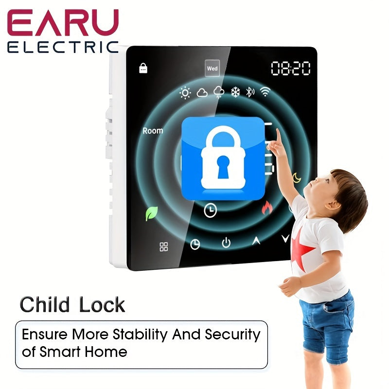 WiFi Smart Thermostat for Electric Floor Heating and Boilers Flush Mount Digital Temperature Sensor Voice Control